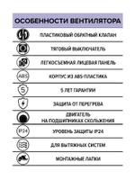 Вентилятор накладной WIND D100 обр.клапан тяг.выкл. ERA