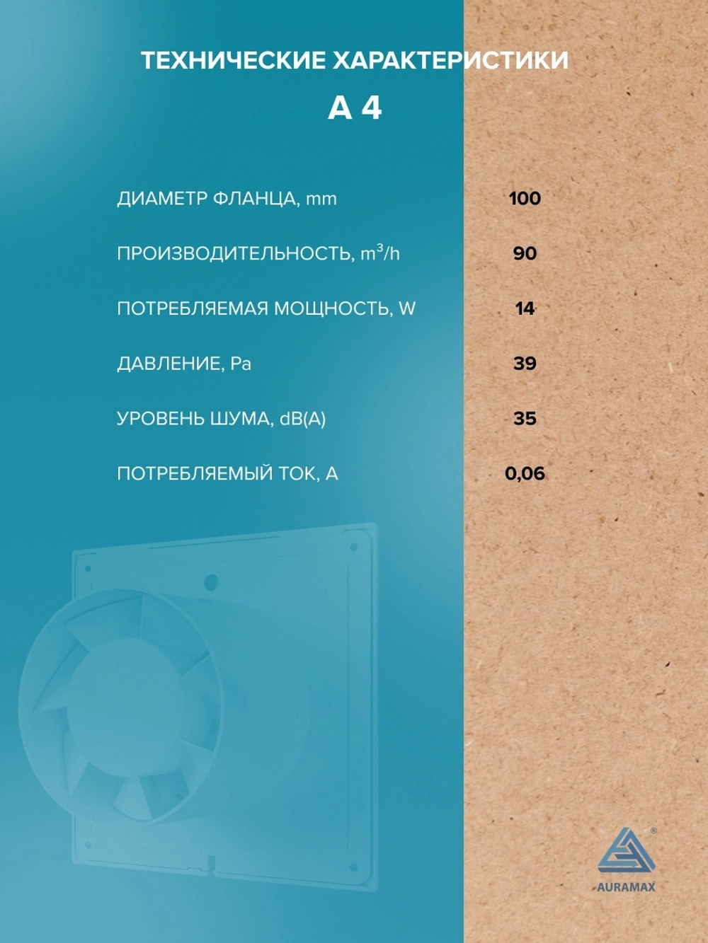 Вентилятор накладной A D100 AURAMAX