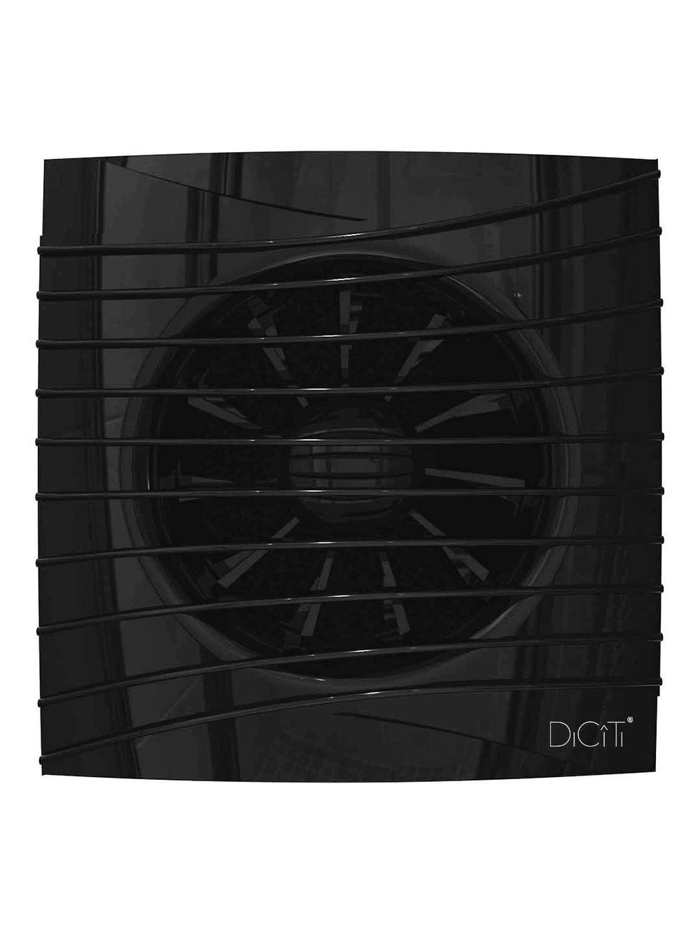 Вентилятор накладной SILENT D100 обр.клапан черный глянцевый DICITI