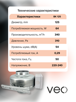 Вентилятор канальный BK D125 центробежный