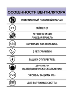 Вентилятор накладной QUADRO D100 обр.клапан ET ERA