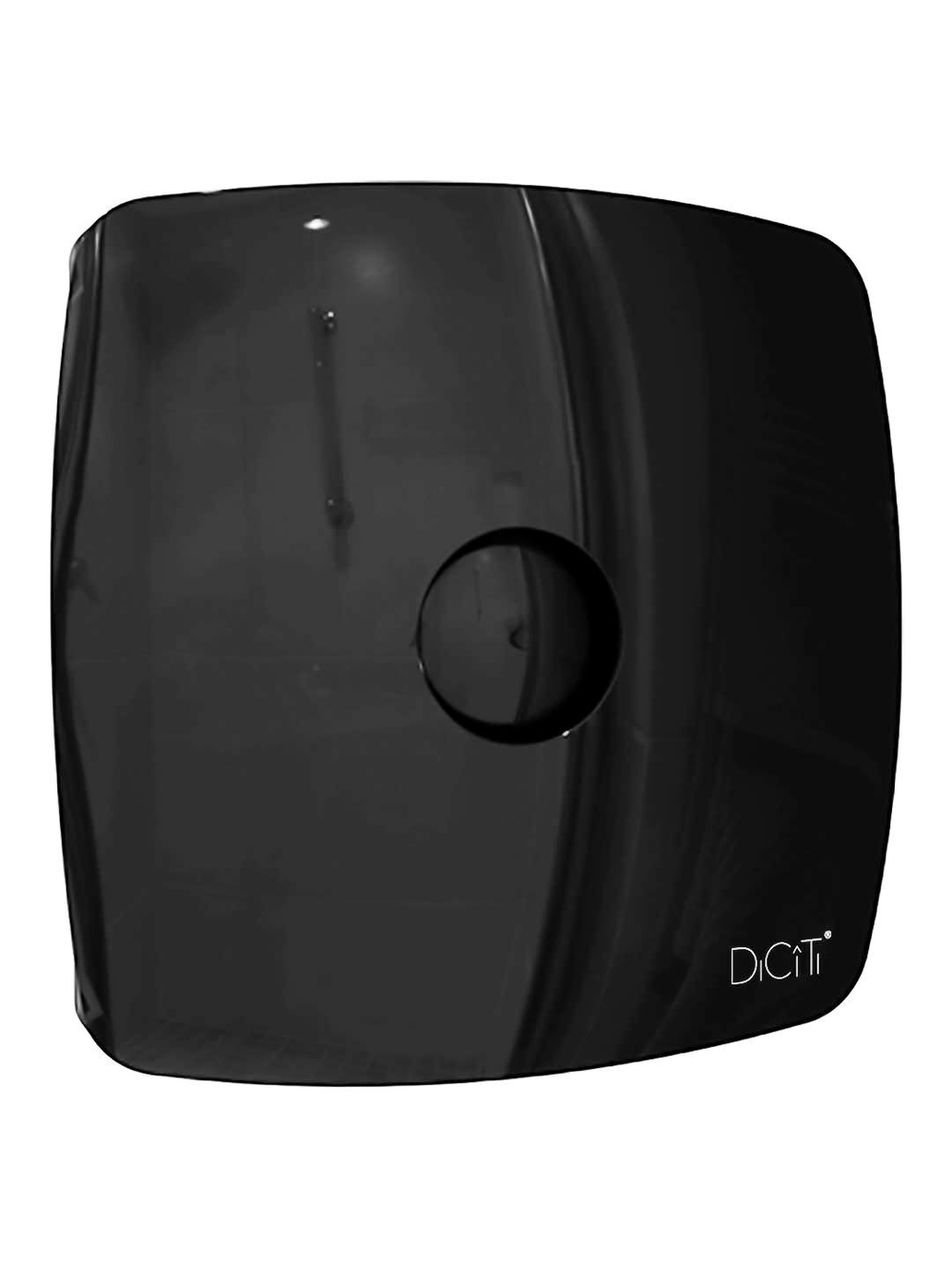 Вентилятор накладной RIO D125 обр.клапан черный глянцевый DICITI