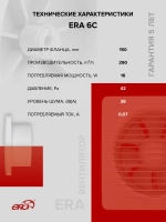 Вентилятор накладной ERA D150 обр.клапан ERA