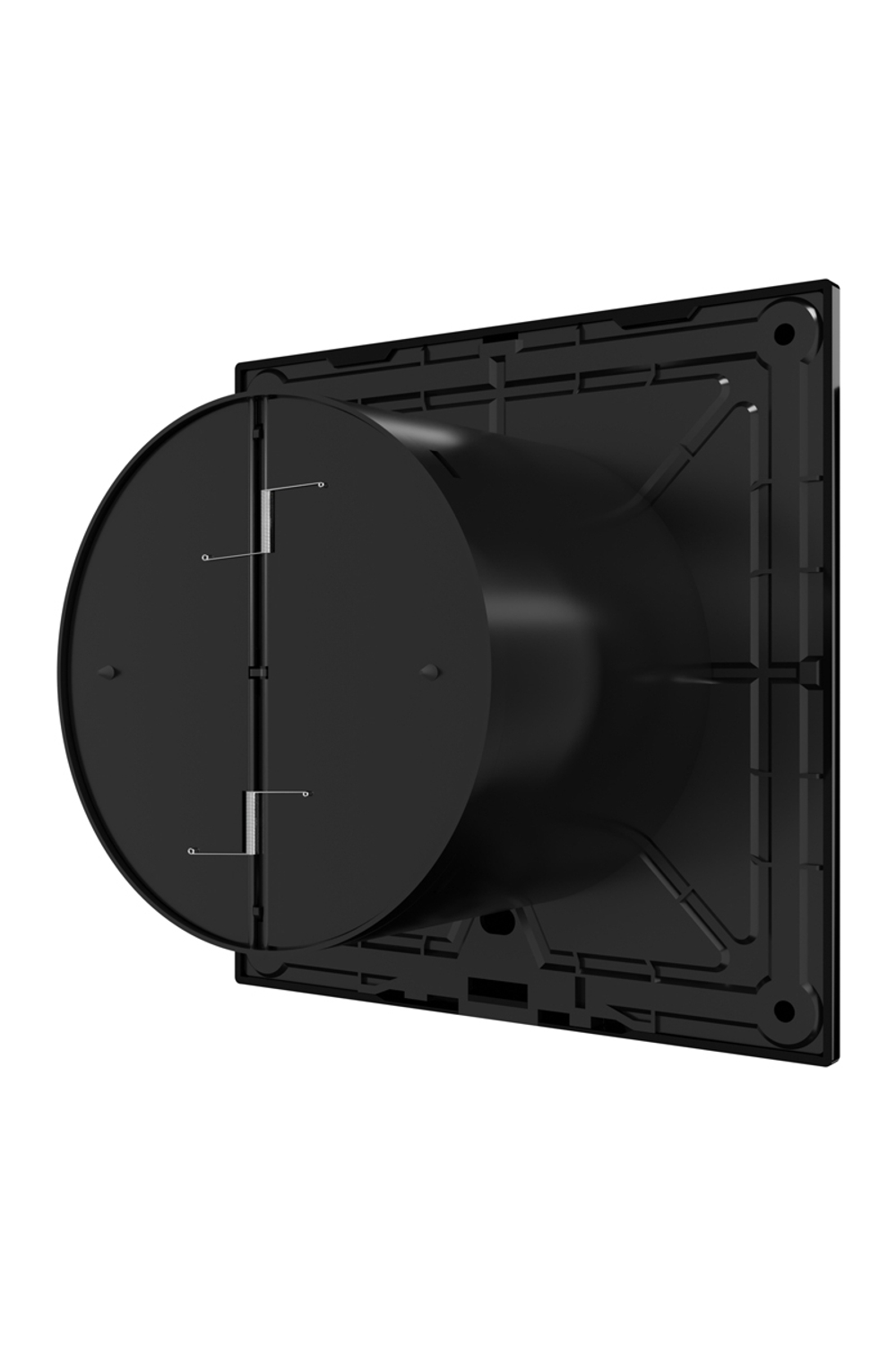 Вентилятор накладной SLIM D100 обр.клапан черный глянцевый DICITI