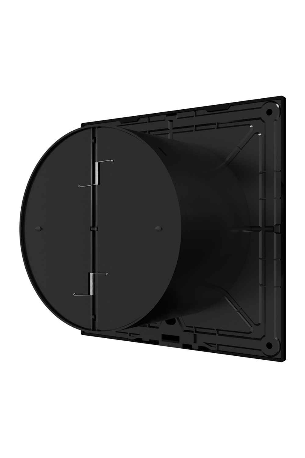 Вентилятор накладной SLIM D125 обр.клапан черный глянцевый DICITI