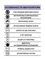 Вентилятор накладной WAVE D120 обр.клапан черный ERA
