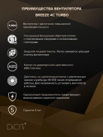 Вентилятор накладной BREEZE D100 обр.клапан turbo DICITI