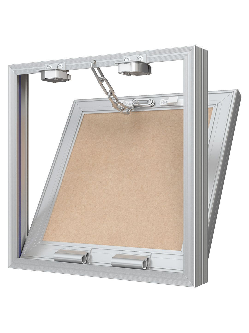 Люк ревизионный D Ceramo Base 250х250 скрыт.монтаж съемный алюминий EVECS