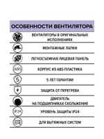 Вентилятор накладной WAVE D120 серый ERA