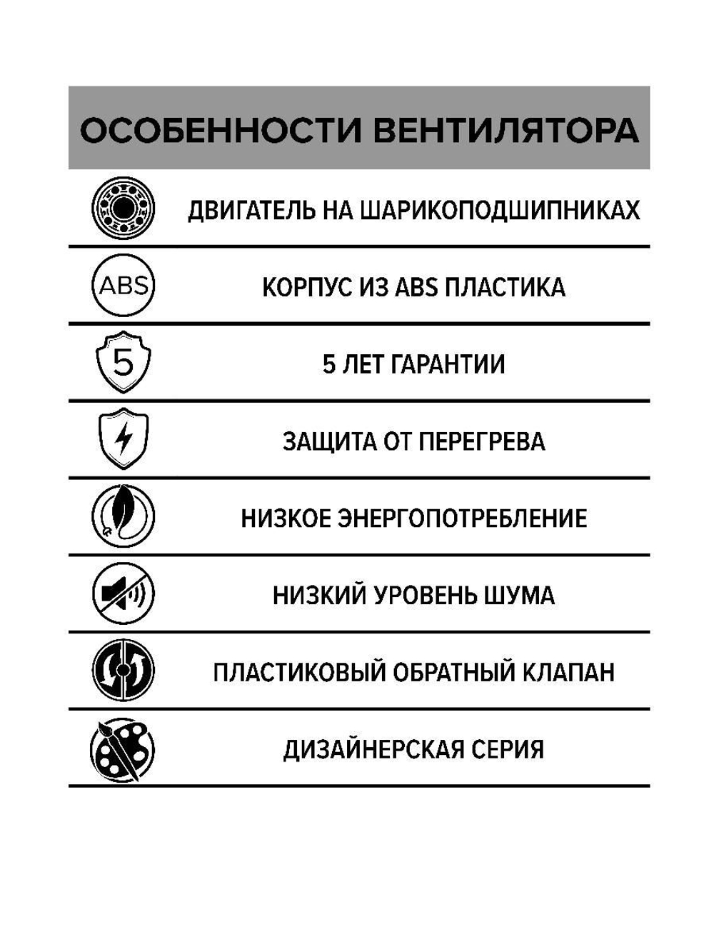 Вентилятор накладной AURA D100 обр.клапан темно-серый металлик DICITI