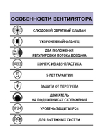 Вентилятор накладной DISC D100 обр.клапан ERA