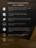 Вентилятор накладной RIO D125 обр.клапан черный глянцевый DICITI