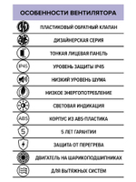 Вентилятор накладной SLIM D125 обр.клапан черный матовый DICITI