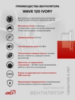 Вентилятор накладной WAVE D120 айвори ERA