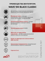Вентилятор накладной WAVE D100 черный ERA