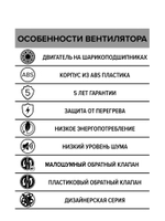 Вентилятор накладной BREEZE D100 обр.клапан шампань DICITI