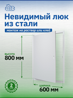 Люк ревизионный ЛТМ фланец 600х800 ручка магнит 660х860 окраш.сталь EVECS